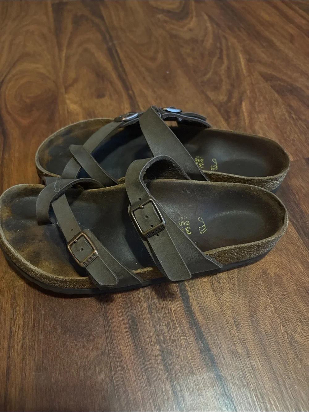 Birkenstock Kids Brown Double-Strap Toe-Loop Sandals